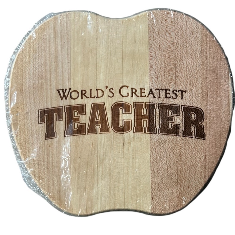NEW - Longaberger World's Greatest Teacher Apple Cutting Board